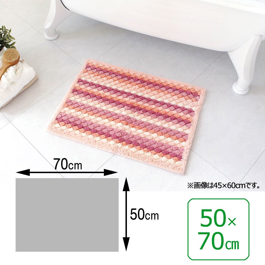 乾度良好 抗カビプラス バスマット 50×70cm／ピンク（袋入り）