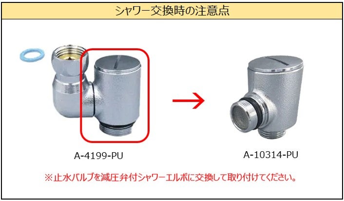 シャワー交換時の注意点